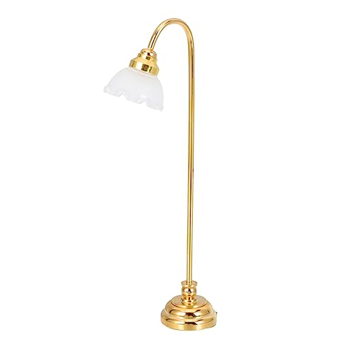 JOINPAYA Mini-Stehlampe Lampe Miniatur Post Nachtlicht klein puppenstubenmöbel puppenstuben Beleuchtung deko Laterne Mini-LED-Stehlampe Ornament Mini-Hausszenen-Modellstütze Metall Golden von JOINPAYA