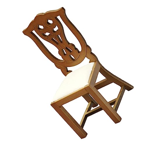JOINPAYA Mini-Stuhl Miniaturen Möbel Miniaturstuhl Stühle Mini-hausverzierung Miniaturmodell Miniaturspielzeug Mini-hausstuhl Mini-bürostuhl Basteln Stuhlmodell Holz Brown von JOINPAYA