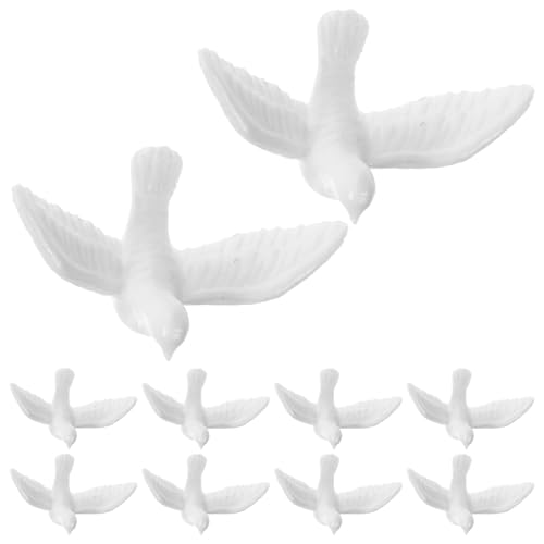 JOINPAYA Mini-Weiße Taube: Miniatur-Tauben Puppenhaus-Zubehör Dekor-Modell Für Hochzeitstorte Dekoration Kunsthandwerk 0 9 Zoll 10 Stück von JOINPAYA