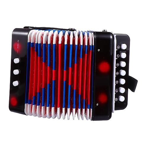 JOINPAYA Mini-Akkordeon Spielzeuginstrument Musikinstrumente Für Kleinkinder Musikspielzeug Für Babys Spielzeugakkordeon Kinderspielzeug Akkordeon Musikspielzeug Bauch Und Metall Black von JOINPAYA