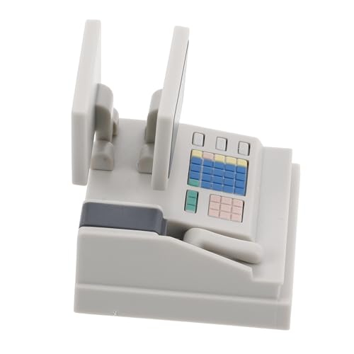 JOINPAYA Mini-registrierkasse Lebensmittelgeschäft Rollenspiel Pos-maschinenspielzeug Miniaturpuppenhaus -kit Puppenhausmöbel Puppenhaus-anzeige Mini-puppenhaus-zubehör Plastik Weiß von JOINPAYA
