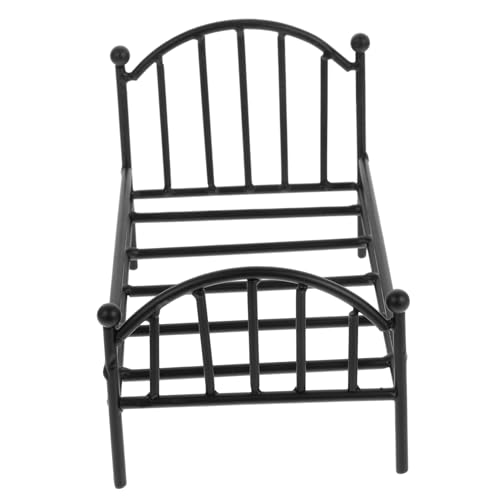 JOINPAYA Miniatürliches Metallbett für Puppenhaus Dekoratives Möbelstück für Schlafzimmer Zubehör für Dekorationen und Doll House Furniture von JOINPAYA