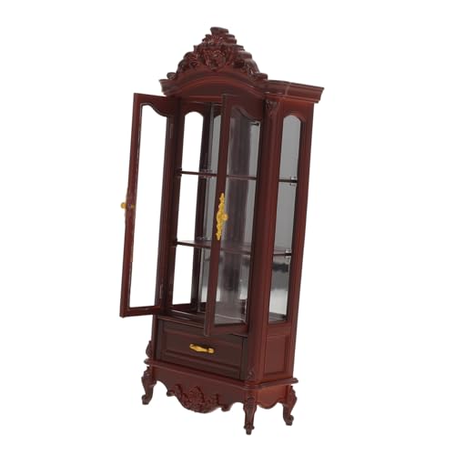 JOINPAYA Miniatur Bücherregal Holz Wein-Schrank Doppel-tür Vintage Stil Puppenhaus Möbel Mikro-Szene Dekoration Miniatur Möbel für Puppenhaus Wohnzimmer von JOINPAYA