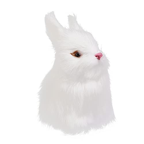 JOINPAYA Miniatur-Häschen kunstpelz hasenfiguren wohnaccessoires Ostergeschenk für Ostern ostergeschenke Animal Figures Simulationshäschen Mini-Kaninchen Weiß von JOINPAYA