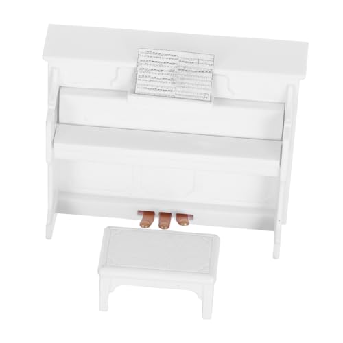 JOINPAYA Miniatur Klavier mit Hocker Puppenhaus Dekoration Realistisches Modell für Perfektes für DIY Fans und Modellbauer von JOINPAYA