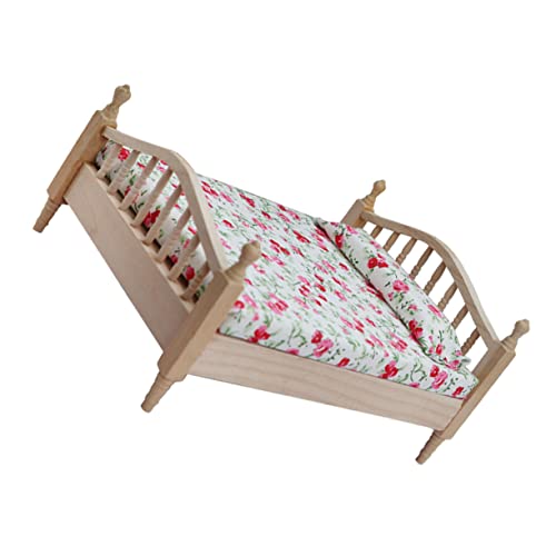 JOINPAYA 12 Maßstab Doppelbett Mit Blumenmuster Für Puppenhaus Zubehör Für Puppenmöbel Ideal Für Kreative Spielwelten Und Kinderzimmer Deko JOINPAYA 12 Maßstab Doppelbett Mit Blumenmuster Für Puppenhaus Zubehör Für Puppenmöbel Ideal Für Kreative Spielwelten Und Kinderzimmer Deko von JOINPAYA