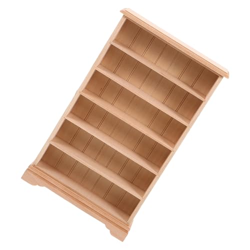 JOINPAYA Miniatur Puppenhaus Bücherregal aus Holz DIY Puppenmöbel Naturgetreues Glattes Regal für Kreative Modernes Design für Puppenhaus Dekoration und Spielspaß von JOINPAYA