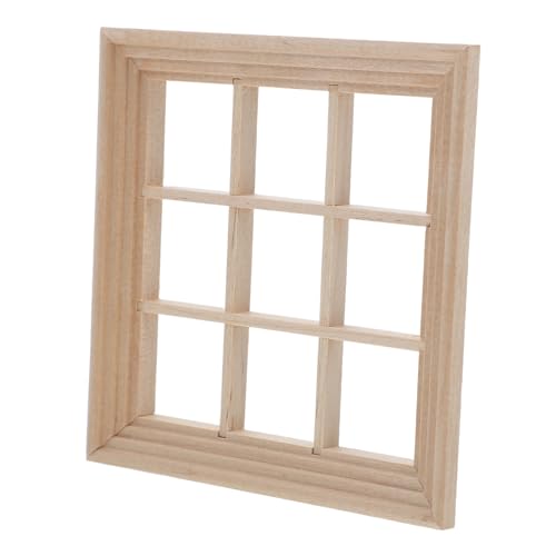 JOINPAYA Miniatur Puppenhaus Fensterrahmen Holz DIY Zubehör für Puppenhaus Schlafzimmer Wohnzimmer Einfache Montage Vielseitig Dekorierbar Passgenau für Miniaturwelten von JOINPAYA