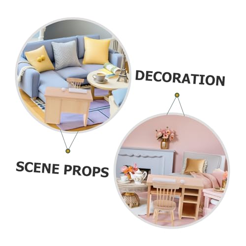 JOINPAYA Miniatur Puppenhaus Möbel Modernes Büro Tisch und Stuhl mit Realistischem Computer Tastatur Maus Zubehör Stabiles Tragbares Design für Spiel und Puppenhaus Szenen von JOINPAYA