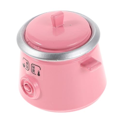 JOINPAYA Miniatur Reiskocher Metallmodell für Puppenhaus Realistisches Langlebiges Mini-küchengerät für Rollenspiel und Dekoratives Puppenhaus Zubehör in Rosa von JOINPAYA
