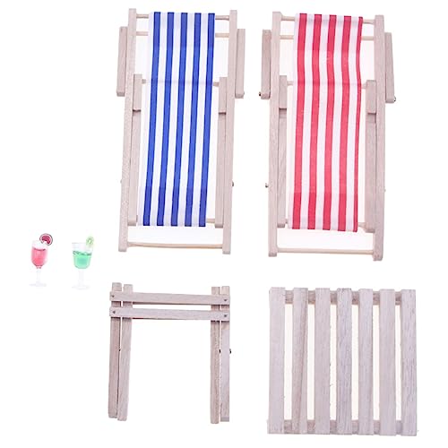 JOINPAYA Miniatur Strandstuhl Teilig Faltbare Mini Liegestühle aus Sicherem Material Detailgetreue Mikro Landschaft Deko für Puppenhaus Kinderzimmer Geschenkidee und Bastelzubehör von JOINPAYA