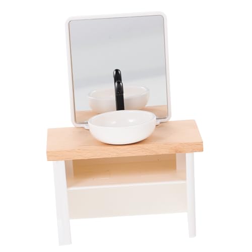JOINPAYA Puppenhaus Möbel Holz Badezimmer Set: 1:12 Miniatur Möbel Waschbecken Detailliertes Zubehör Miniaturhäuser Ideal Für für Kinder ab 3 Jahren Und Kreative Weihnachtsdekoration von JOINPAYA