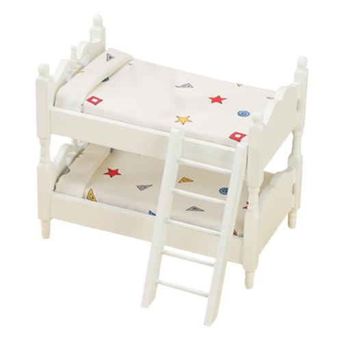 JOINPAYA Miniatur-etagenbett-Modell, Puppenhaus, Miniaturmöbel, Mini-, Schlafzimmer-Layout-möbel Mit Leiter von JOINPAYA
