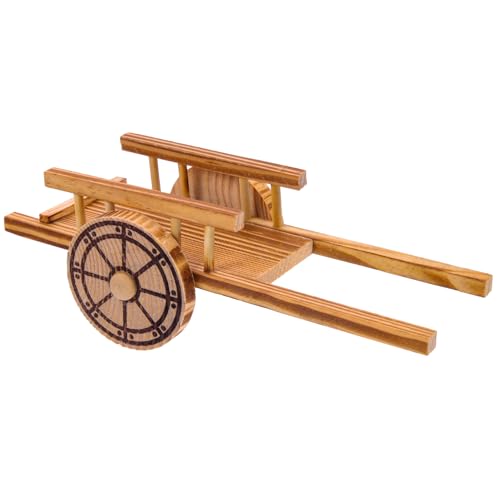 JOINPAYA Kleiner Einkaufswagen Modell aus Holz für Kinder Dekoratives Miniatur Gartenwagen Spielzeug Realistisches Bauernhofwagen Modell für Puppenhaus und Garten von JOINPAYA