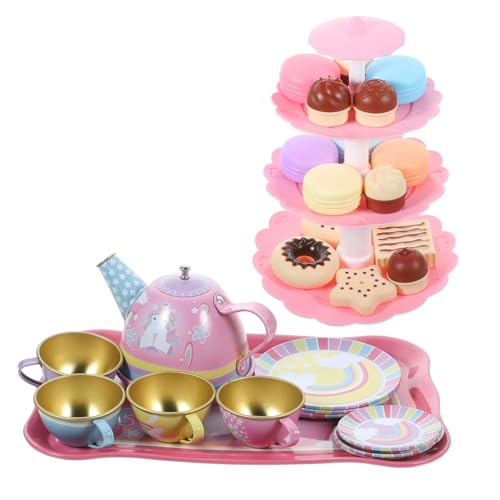 JOINPAYA Miniture Tin Teapot Tea Tassen Set: Gerichte Küchenfutter Dessert Playset Tat Rollenspiele Requisite Unicorn Design Prinzessin Girls Party Nachmittag Tee Zeit von JOINPAYA