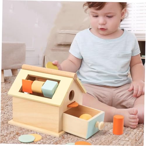 JOINPAYA Montessori Holzspielzeug Jahre Sensory Toy mit Ballwurf und Münzeinwurf Motorische Handliche Farbenfrohes Geruchsfreies Lernspielzeug für Kleinkinder von JOINPAYA
