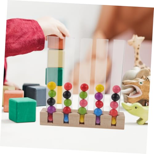 JOINPAYA Motorikspielzeug Holzperlen Bunte Farben Feinmotorik Lernspielzeug für Kleinkinder Montessori zur Hand Auge Koordination Eltern Junge Mädchen Interaktion Pädagogisch von JOINPAYA