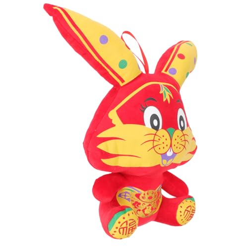 JOINPAYA Neujahrspuppe für kinderspielzeug Kid Toys für Hasen babyshowergeschenk 2023 Kaninchenpuppe Kaninchengefüllter Kaninchenspielzeug Stoff rot von JOINPAYA