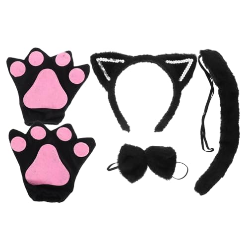 JOINPAYA Niedliches Katzenohren Haarreif mit Schleife und Leichtes Cosplay Tierkostüm für Halloween Karneval Maskerade Damen Katzenkostüm Zubehör für Party und Tanzshows von JOINPAYA