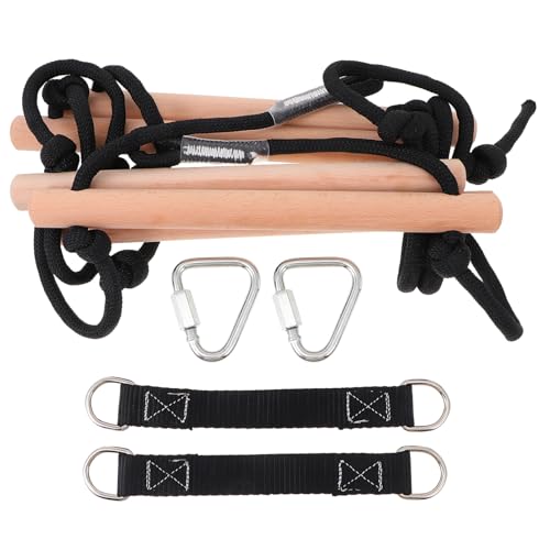 JOINPAYA Outdoor-Kletterleiter aus Holz Babys springen im Freien Spielplatz Outdoor draußen Kinderspielzeugleiter kletterndes Black von JOINPAYA