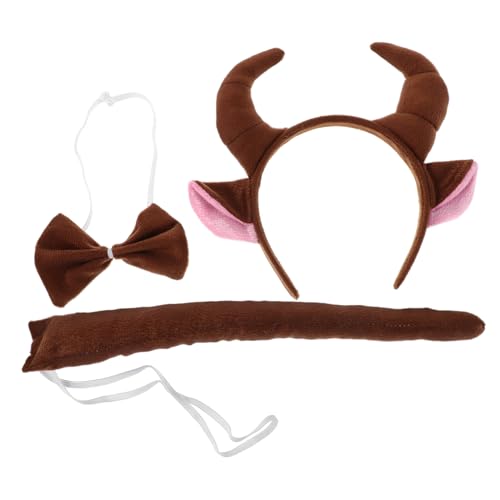 JOINPAYA Ox Horns Headband Set mit Kuhohren und Bequemes Langlebiges Material Einfach Anzuziehen für Erwachsene Farmtier Kostüm für Halloween Karneval und Weihnachtsfeiern von JOINPAYA
