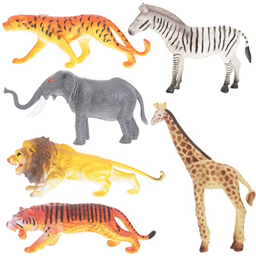 JOINPAYA 6stücke Teiliges Realistische Tierfiguren Aus Tiger Leopard Löwe Giraffe Zebra Elefant Spielzeug Für Kreativität Und Lernspielzeug Für Zuhause von JOINPAYA
