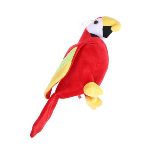 JOINPAYA Papageienspielzeug Künstliche Vögel Imitation Papageienspielzeug Plüsch Sittich Puppe Vogel Stofftier Papageienform Plüschpuppe Plüsch Papagei Vogelspielzeug Papagei Stofftier Rot von JOINPAYA