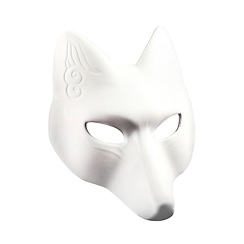 JOINPAYA Partygeschenk Fuchsmasken Leer Leere Papiermasken Halloween-maske Fuchs Halloween-leere Masken Lichttherapie Mit Led-gesichtsmaske Leere Halloween-maske Halloween-diy Fell Weiß Pu von JOINPAYA