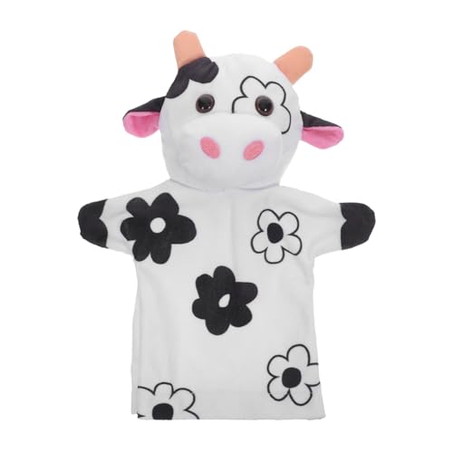 JOINPAYA Plüsch Kuh Handpuppe Kuscheltier Bauernhof Tier Fingerpuppe für Kleinkinder Interaktives Rollenspiel Geschichten Erzählen Vorschule Pädagogisch Sicher Sanft von JOINPAYA