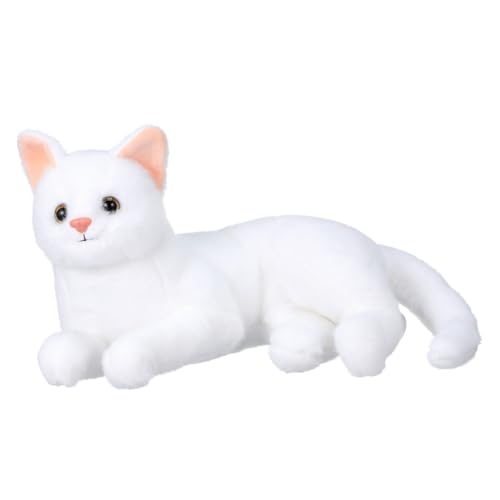 JOINPAYA Plüschtier Weicher Plüsch Cartoon-katzenpuppe Simulation Karikatur Säuglingsspielzeug Katzenspielzeug Für Miniatur Katzenplüschspielzeug Für Drinnen Bob Weiß von JOINPAYA
