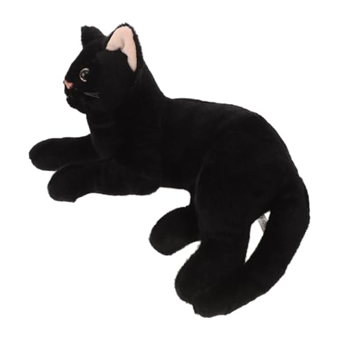 JOINPAYA Plüschtier realistische Schwarze ausgestopfte Katze Schwarzes Katzendekor Geburtstagsgeschenk für Realistische Plüschkatze realistisches katzenstofftier kleine Stoffkatze von JOINPAYA