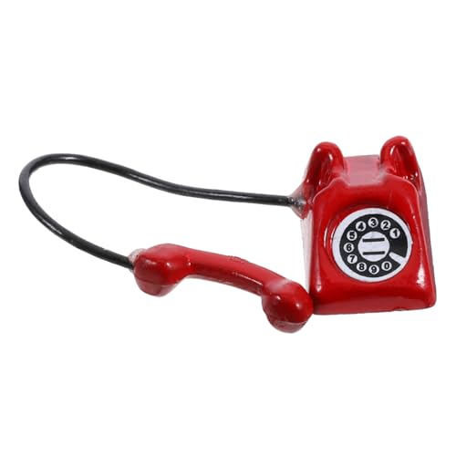 JOINPAYA Puppe Retro Kleines Telefon Mini-Telefon Miniatur-Telefon- Telefon Für Telefon-Statue Eiserne Telefonstatue Kleines Telefonhandwerk Telefon Rot Eisen von JOINPAYA