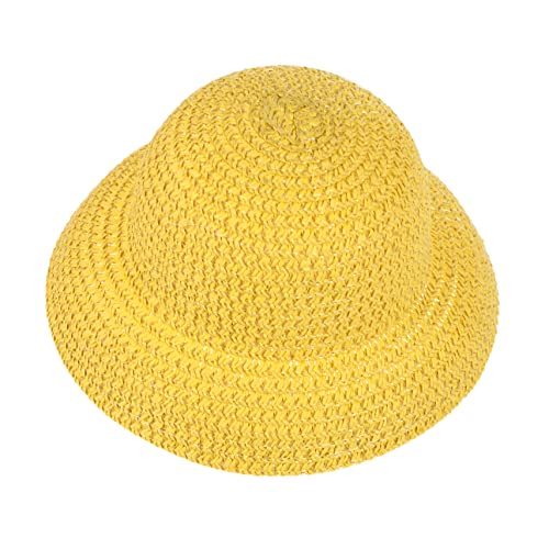 JOINPAYA Puppe Strohhut kleine Puppe Sonnenhut aus Stroh Mini-Hüte Strohhüte Puppe Zylinder doll Accessories geburtstagsdekoration Puppen-Miniatur-Strohhut Mini-Hut- Yellow von JOINPAYA