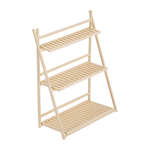 JOINPAYA Puppenhaus Blumenständer Mini Lagerregal Mini-hausbedarf Miniatur-szenenmöbel Miniaturspielzeug Puppenhaus Blumenregal Gefälschte Möbel Puppenmöbel Khaki Hölzern von JOINPAYA