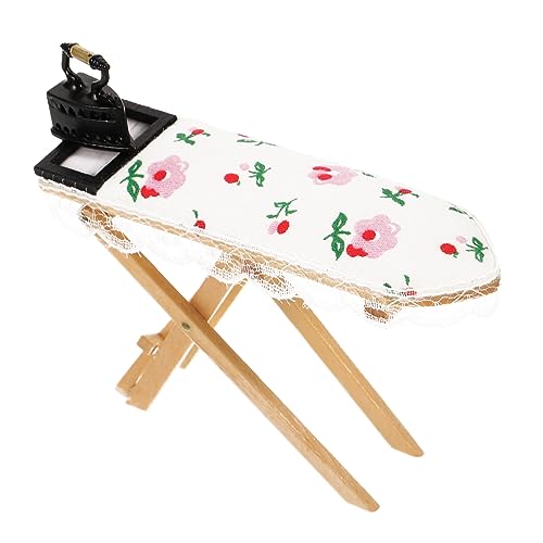 JOINPAYA Puppenhaus Bügeleisen Mini-Bügeltisch Zubehör vorgeben bastelzeug Miniature Toys Eisentabletten Mikro-Bügeltischmodell Miniaturmöbel und Accessoires Schwamm von JOINPAYA