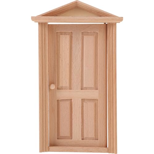 JOINPAYA Puppenhaus Mini Holztür Modell Zubehör Wohnaccessoires Mini Tor Modell Dekoratives Puppentürmodell Simulation Türmodell Mini Türmodell Holzhandwerk Holzmodell von JOINPAYA