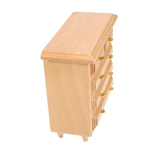 JOINPAYA Puppenhaus Möbel Mini Kommode mit Schubladen Weiß Lackiert Realistische Miniatur Vitrine für Wohnzimmer und Schlafzimmer Szenen Authentisches Puppenhaus Zubehör von JOINPAYA