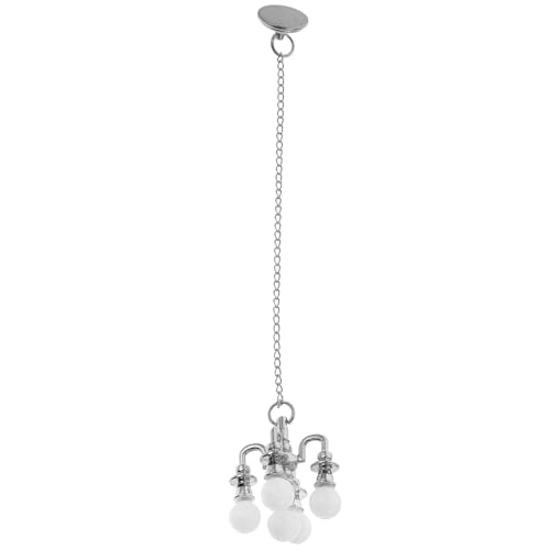 JOINPAYA Puppenhaus-kronleuchter Miniaturmöbel Puppenhaus Licht Modelle Miniatur-deckenleuchte Led-nachttischlampe Lampara De Escritorio Geführt Geführte Kerze Golddekor Plastik Silver von JOINPAYA