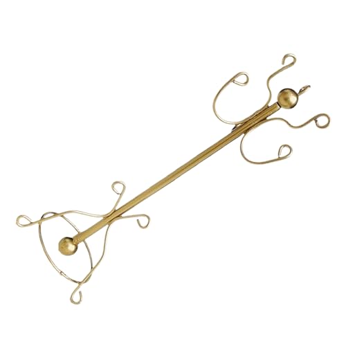 JOINPAYA Puppenhauskleidung Rack Miniatur-Hutständer Dollhouse Hat Rack Dollhouse Tree Stand Miniatur-Kleiderständer aus Metall Mini-Puppenhausregal Golden von JOINPAYA