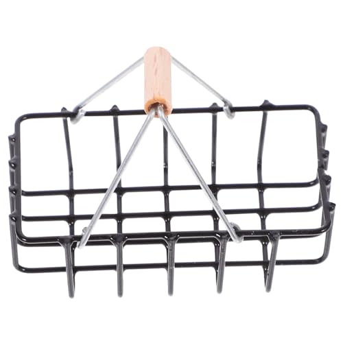 JOINPAYA Puppenhauskorb Ornament Spielzeughaus Kleiner Korb Puppenhaus Minikorb Puppenhausspielzeug Mini Einkaufskorb Mini Hausbedarfskorb Mini Mini Korb Eisen Schwarz von JOINPAYA