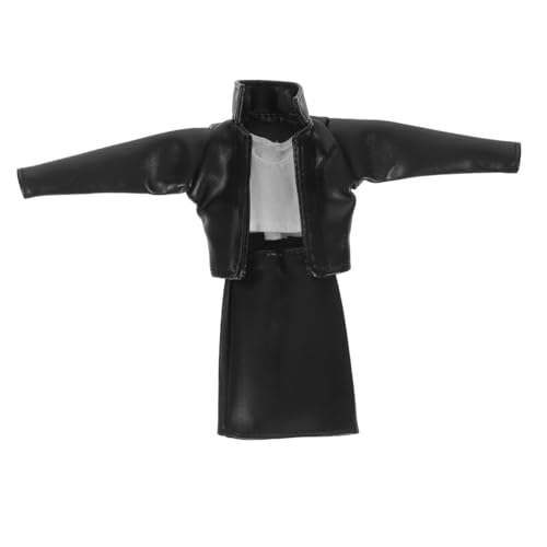 JOINPAYA Puppenkleidung PU Leder Rock Jacke Weste Modisches Kostüm Outfit für Puppen Kleidung Zubehör für Rollenspiele und Puppenwechsel von JOINPAYA