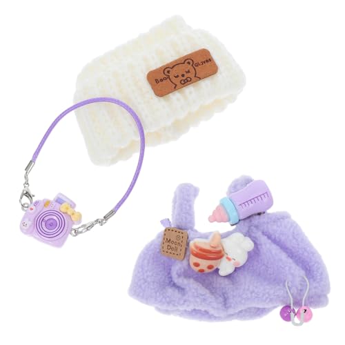 JOINPAYA Puppenkleidungs Set Puppe Babystrampler mit Weißem Bärenmützchen und Violetter Kamera Niedliche Plüschspielzeug anziehsachen für Sammler und Kinderspielzeug JOINPAYA Puppenkleidungs Set Puppe Babystrampler mit Weißem Bärenmützchen und Violetter Kamera Niedliche Plüschspielzeug anziehsachen für Sammler und Kinderspielzeug von JOINPAYA