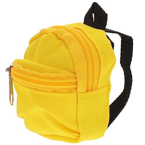 JOINPAYA Puppenrucksack winzig Schule Mini -Puppen -Rucksack Taschenpuppe Puppen Schulranzen Rucksack für Puppen Puppenschultasche Puppen-Mini-Rucksack Polyester Yellow von JOINPAYA