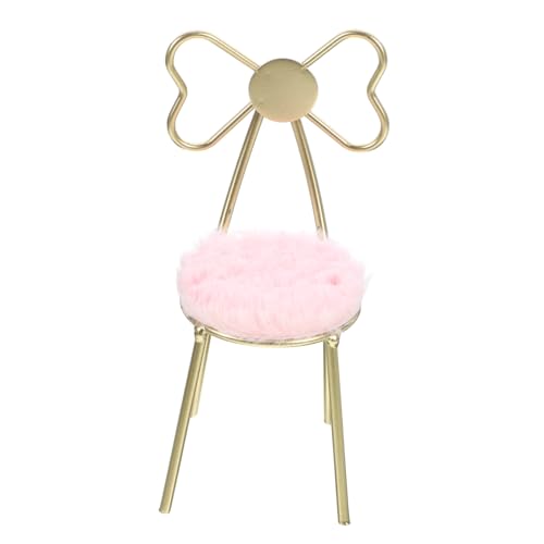 JOINPAYA Puppenstuhl Puppenmöbel Ankleidezimmer Schminkstühle Puppenhausmöbel Puppenhausmöbel Miniatur Friseurstuhl Miniaturstuhl Modell Metallstuhl Modell Eisen von JOINPAYA