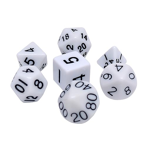 JOINPAYA 4-20 Seitiges Acryl-würfelset Mehrseitige Spielwürfel für Spiele Weiße Polyedrische Würfel Einfaches Ablesen für Liebhaber von JOINPAYA