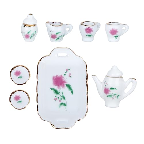 JOINPAYA 8stücke Teiliges Set Miniatur Keramik Teeservice Für Puppenhäuser Dekoratives Zubehör Mit Floralem Design Für Puppenmöbel Und Mini-szenen JOINPAYA 8stücke Teiliges Set Miniatur Keramik Teeservice Für Puppenhäuser Dekoratives Zubehör Mit Floralem Design Für Puppenmöbel Und Mini-szenen von JOINPAYA