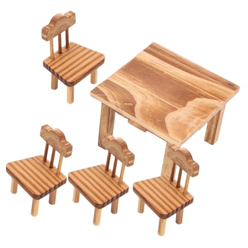 JOINPAYA Miniatur Möbelset Retro Tisch Stuhl Deko für Puppenhaus Traditionelle Chinesische Möbel Ornamente aus Holz Pädagogisches Spielzeug für Kinder von JOINPAYA