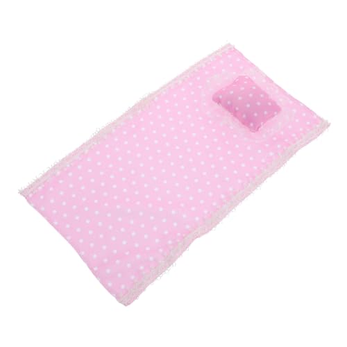 JOINPAYA Satz für Puppenbettwäsche Puppenbett mit Kissen Puppen Schlafset Puppenhaus Bettzeug Puppenbett Decke Puppen Spielzeugset Decken für Babypuppen Bastelkissen Stoff Rosa von JOINPAYA