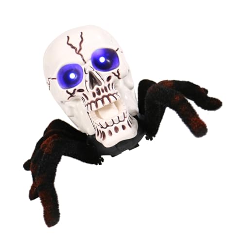 JOINPAYA Schädelverzierung Fernbedienung Streich Realistische Spielzeugspinne Ziehen Um Klein Halloween-spinnendekorationen Brown von JOINPAYA