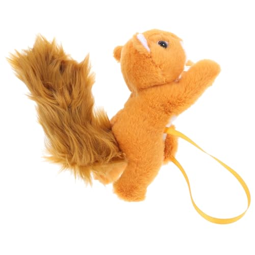 JOINPAYA Schulterplüsch-eichhörnchen Hängende Eichhörnchen-Dekoration Lebhaftes Pelziges Eichhörnchen Kleines Plüsch-eichhörnchen Schreibtisch Eichhörnchen Orange Kurzer Plüsch von JOINPAYA
